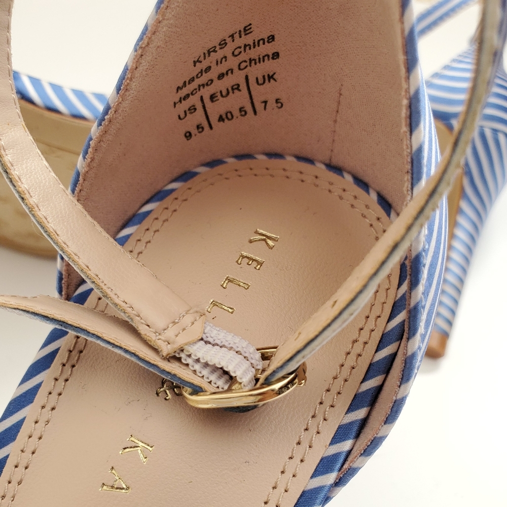 Kelly and Katie Kirstie Light Blue & White Heels - Picture 7 of 8